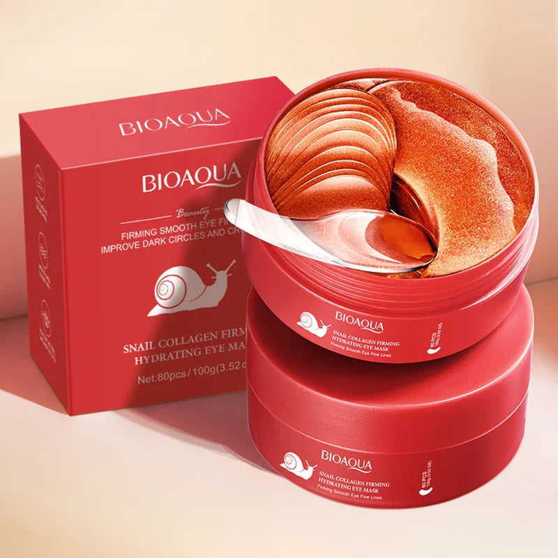 BIOAQUA Snail Collagen Eye Masks 80pcs – Dark Circles & Anti-Aging