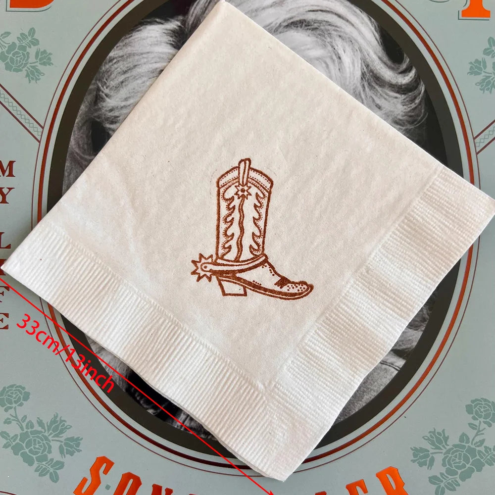 Cowboy Boot Beverage Napkins 20pk – Western Party Supplies