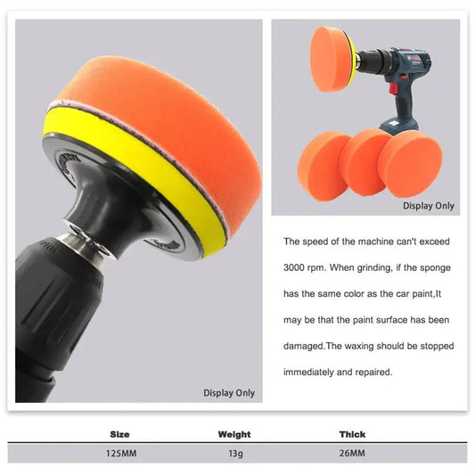 5 6 Inch Car Polishing Pad Set Auto Buffing Waxing Sponge Flat Pad for Professional Car Detailing Products Peaceful Pleasures Health and Wellness