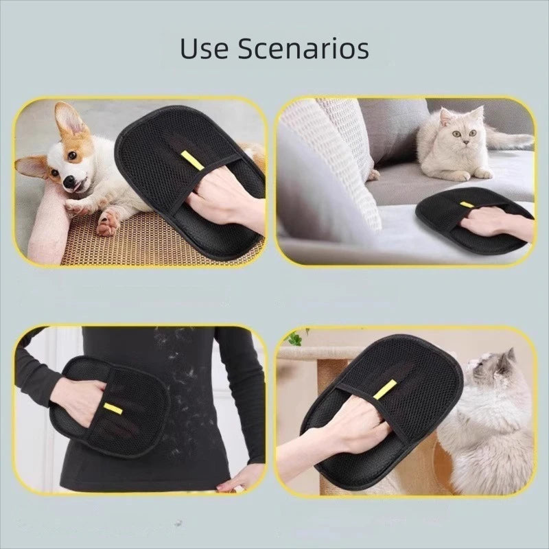 Pet Hair Removal Tool Reusable Static Removal Gloves, Double-Sided Grooming Gloves for Pets Removes Pet Fur Hair for Carpets Peaceful Pleasures Health and Wellness