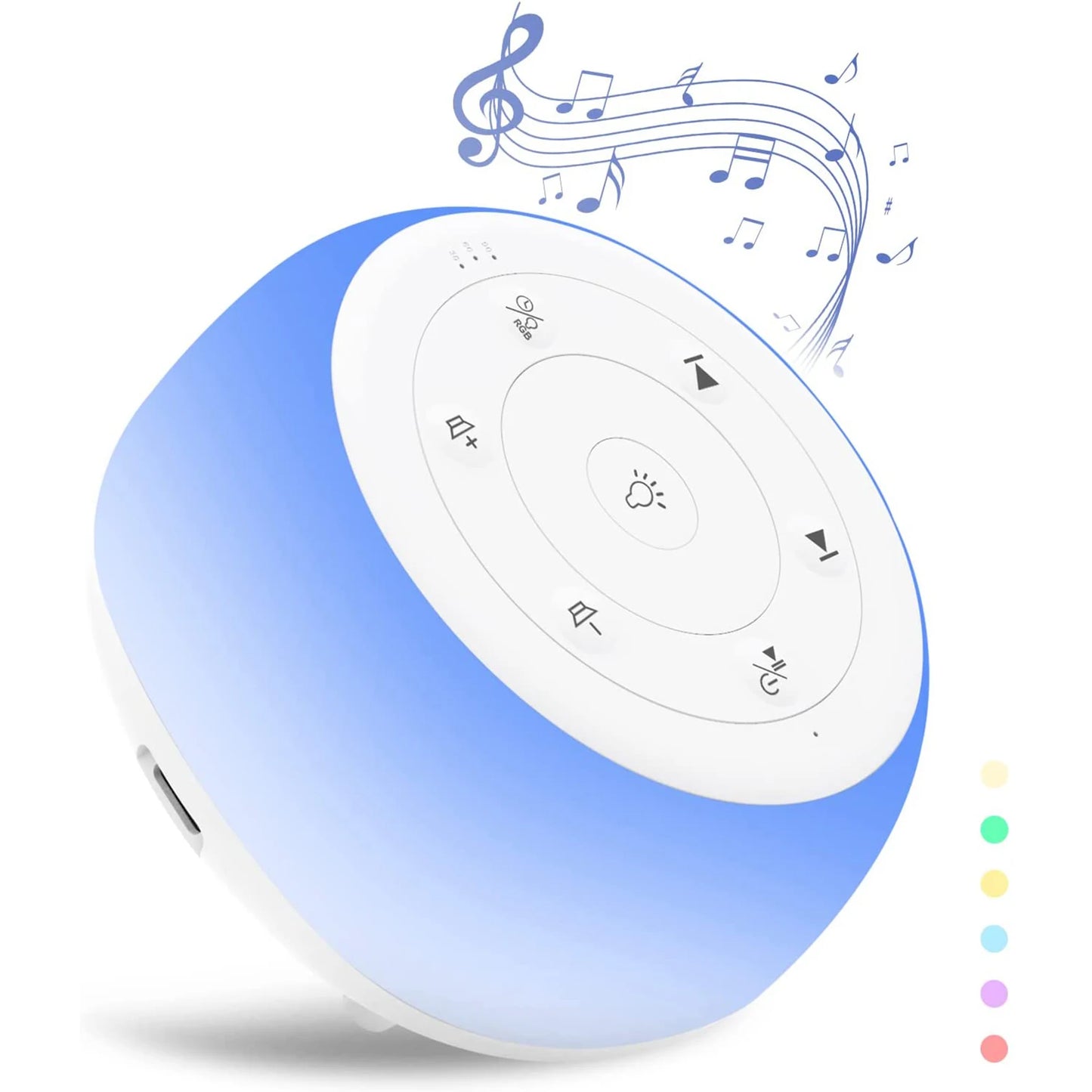 White Noise Machine – 34 Sounds, 7-Color Night Light for Baby