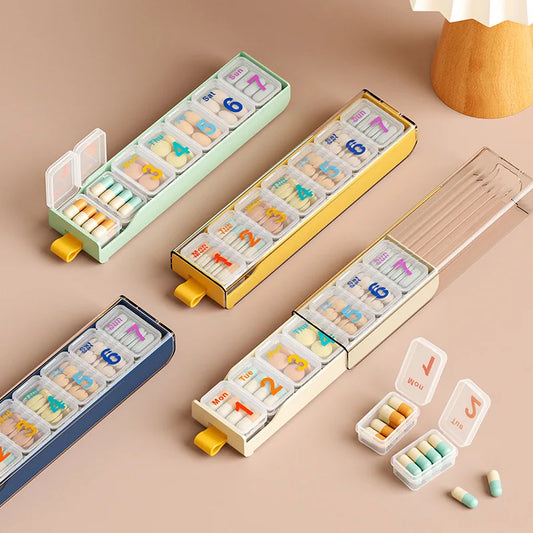 7-Day Travel Pill Organizer | Portable Weekly Tablet Box Pill Organizer Peaceful Pleasures Health and Wellness