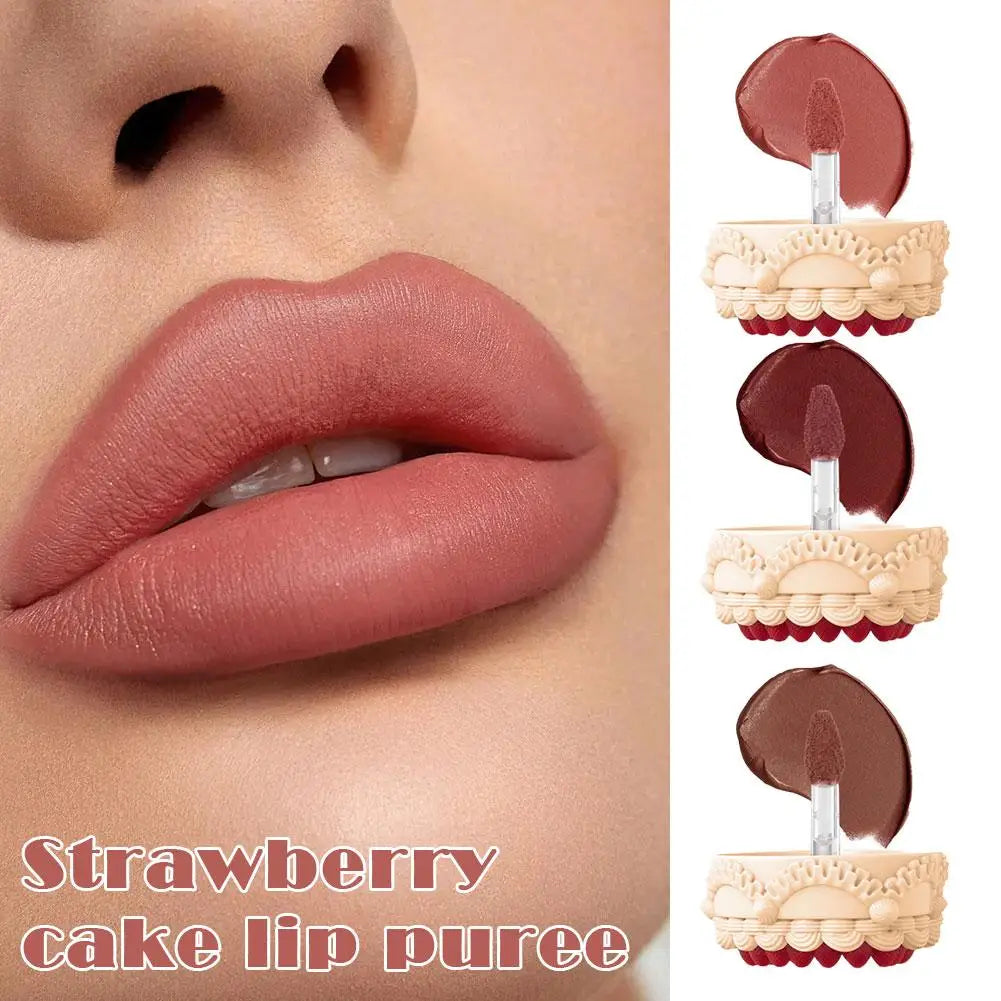 Strawberry Cupid Cake Lip Clay 5ml – Velvet Matte Liquid Lipstick, Long-Lasting & Hydrating Peaceful Pleasures Health and Wellness