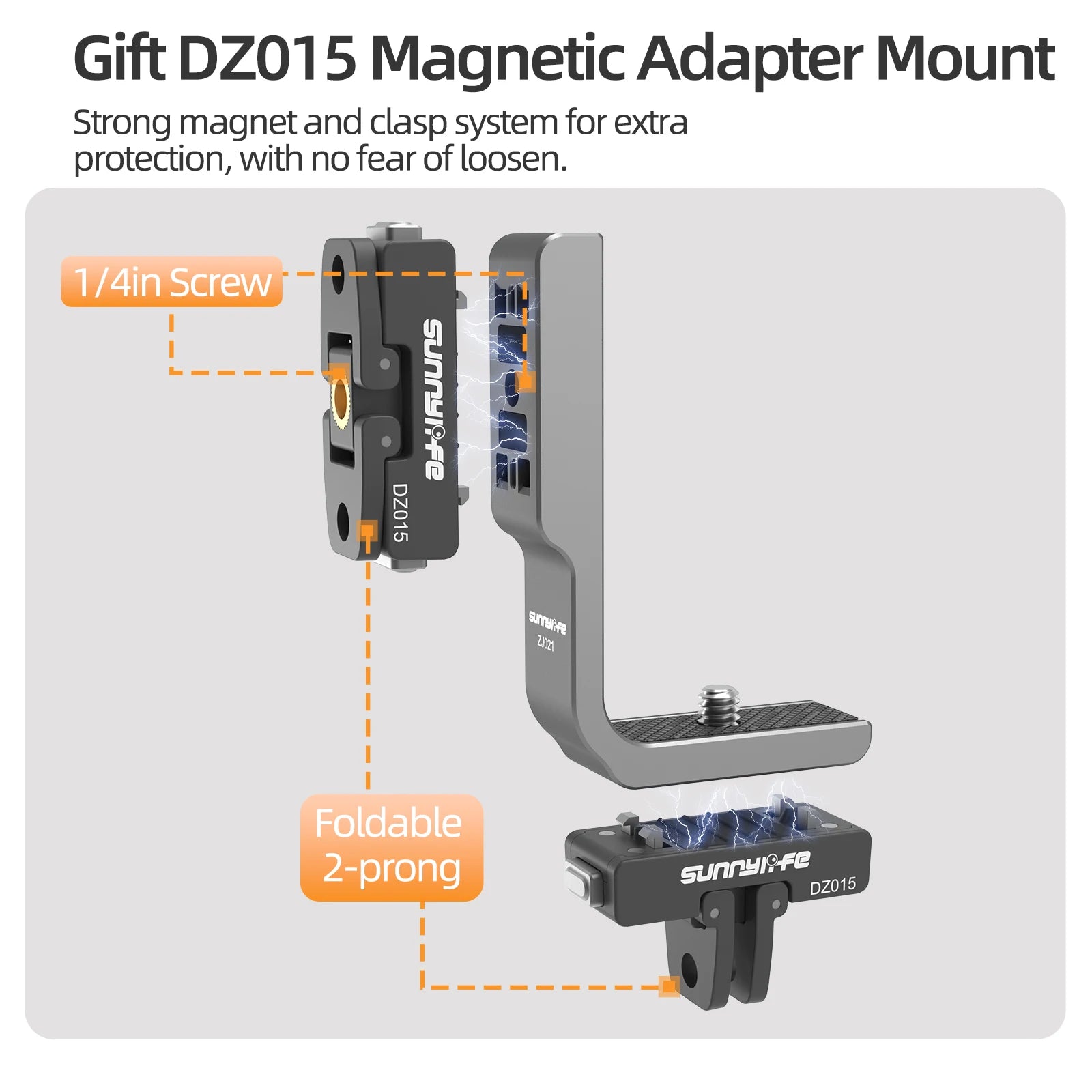 L-Type Compatible Magnetic Adapter For Insta360X5/4 Horizontal And Vertical Expansion Bracket Bracket High Strength And Hardness Peaceful Pleasures Health and Wellness