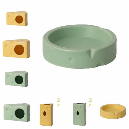 Ceramic Cheese Hamster House – Hideout & Feeding Dish Hamster Hideout House Oasis Select