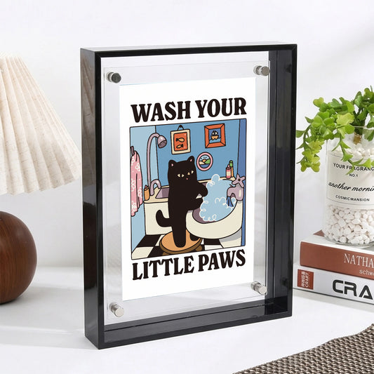 Acrylic "Wash Your Paws" Wall Photo Frame | Square & Rectangle Decorative Photo Frame Peaceful Pleasures Health and Wellness