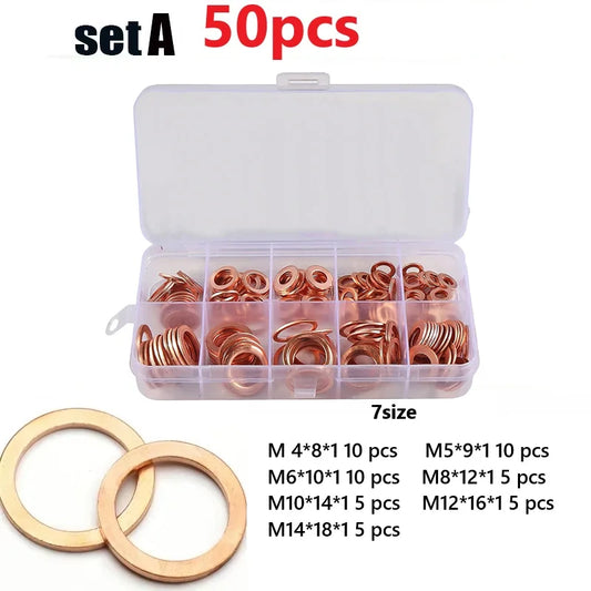 50 100 120 150 Copper Flat Washers Gasket Box Sump Oil Seal Plugging Peaceful Pleasures Health and Wellness 50pcs
