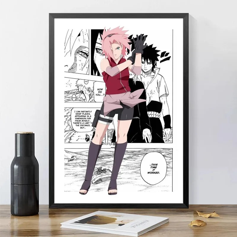 New Anime Naruto Hanging Painting Naruto Sasuke Poster Hanging Painting Children's Room Bedroom Dormitory Mural Wall Painting Peaceful Pleasures Health and Wellness 10-1PC 55x75cm