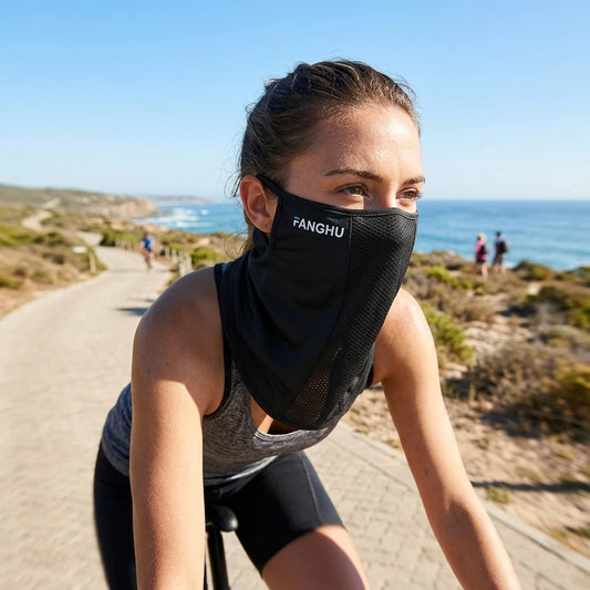 Sun-Protection Face-Mask UPF50+ UV-Protection Ice Cooling Fabric for Outdoor Activities Peaceful Pleasures Health and Wellness