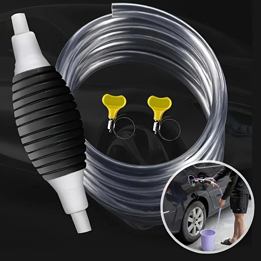 1 Set of Portable Suction Pump Equipped with Flexible Pvc Hose, Ideal for Transferring Gas, Oil, Water, and Fuel; Car Emergency Oil Extractor; Manual Oil Pump; Siphon Pipe; Siphon Pump; Water and Oil Extractor; Urea Oil Pipe Peaceful Pleasures Health and Wellness