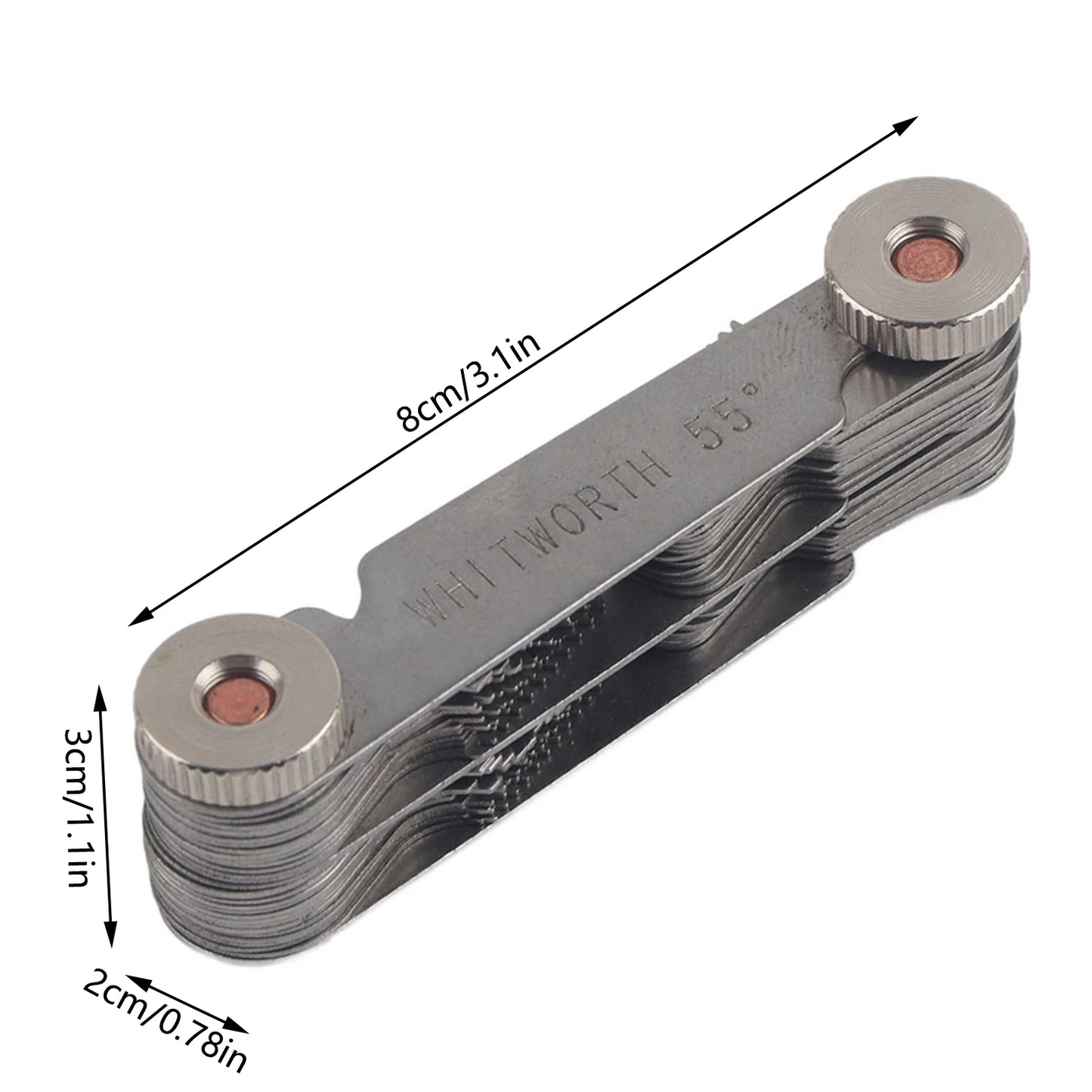 51/ Stainless Steel Thread Plug Gage 60 and 55 Degree Screw Pitch Measuring Tool Thread Measuring Gage Thread Measuring Peaceful Pleasures Health and Wellness