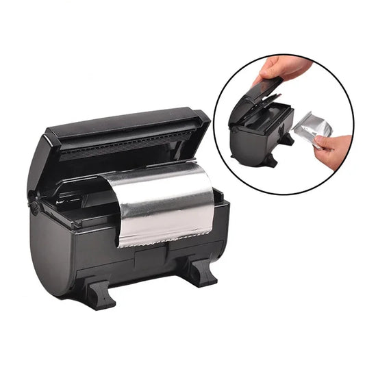 Profession Barbershop Automatic Tin Paper Cutting Foil storage box Dispenser small-scale Dispenser Salon Accessories Tools Peaceful Pleasures Health and Wellness