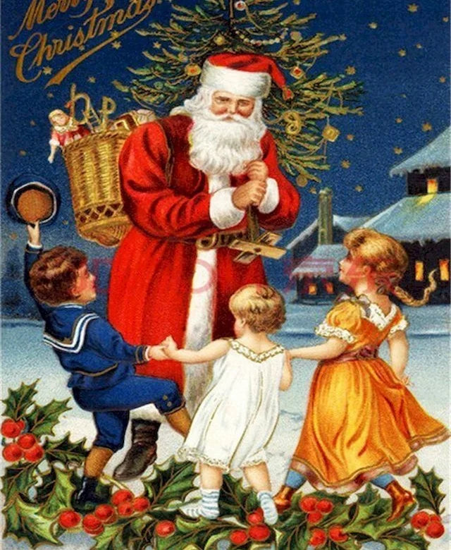Santa Claus Diamond Painting Kit with Frame | Christmas Art
