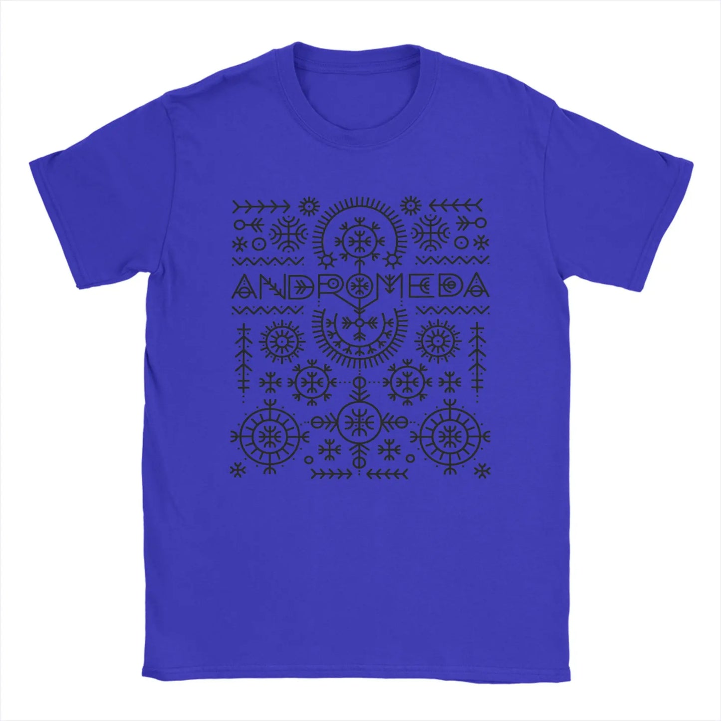Men T-Shirt Andromeda Unique 100% Cotton Tees Short Sleeve Lelek Eurovisions 2026 T Shirts Crewneck Tops Gift Peaceful Pleasures Health and Wellness Blue L