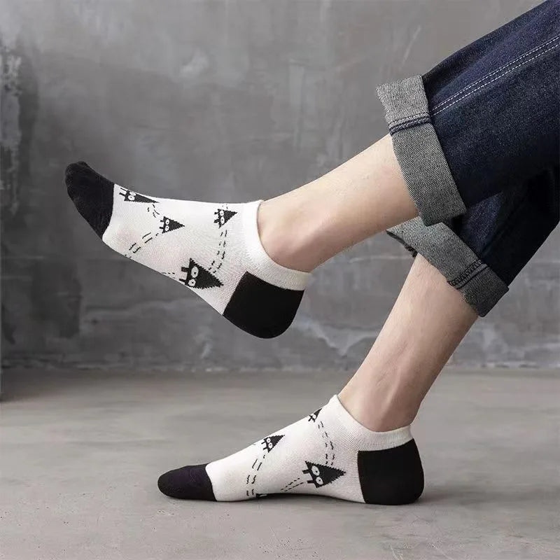 10 Pairs Of Casual Trend Ankle Socks For Men And Women, Comfortable, Breathable And Cute Cartoon Summer Couple Boat Socks Peaceful Pleasures Health and Wellness