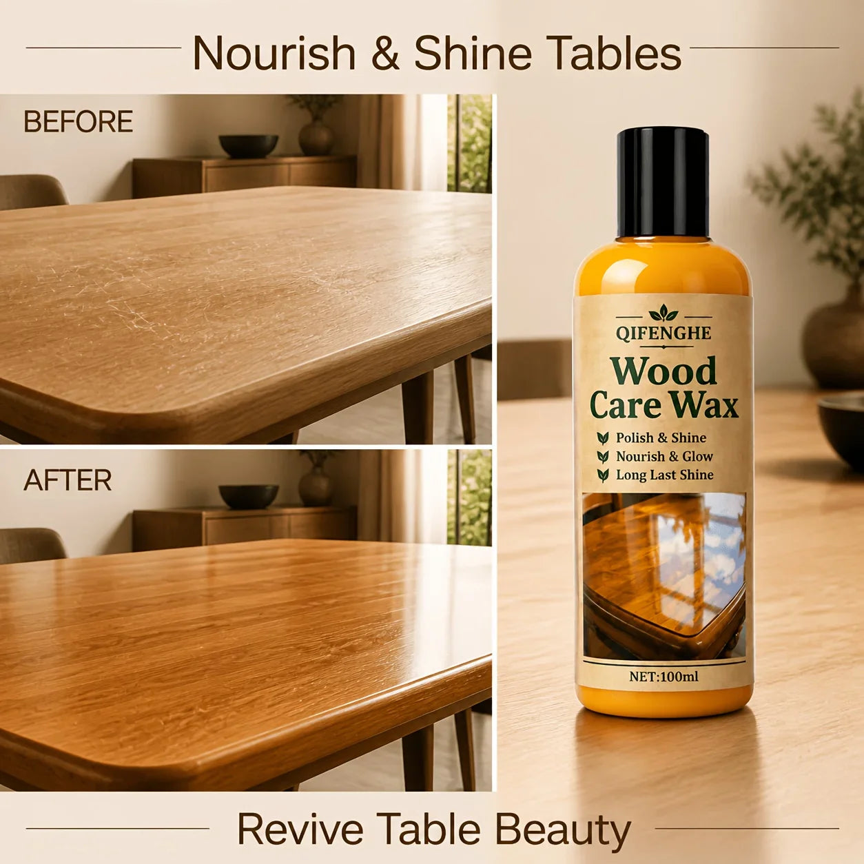 Wood Care Wax Polish – Glossy Hardwood Furniture Protection