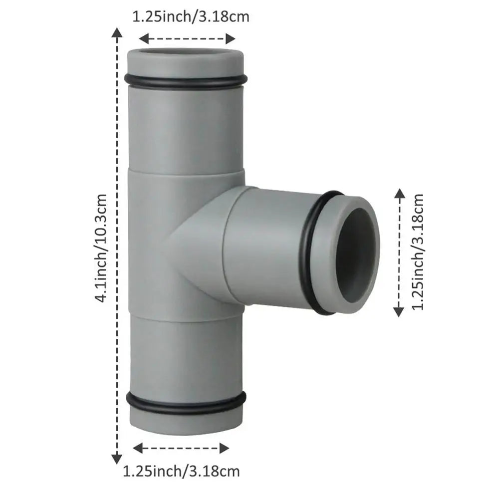 Pool Pump Connector Two-Way Pipe Connection Gadget For 1-1/4 Inch Or 32mm Hose With Rubber O-Ring Above-Ground Pool Supplies For Peaceful Pleasures Health and Wellness Tee joint CN