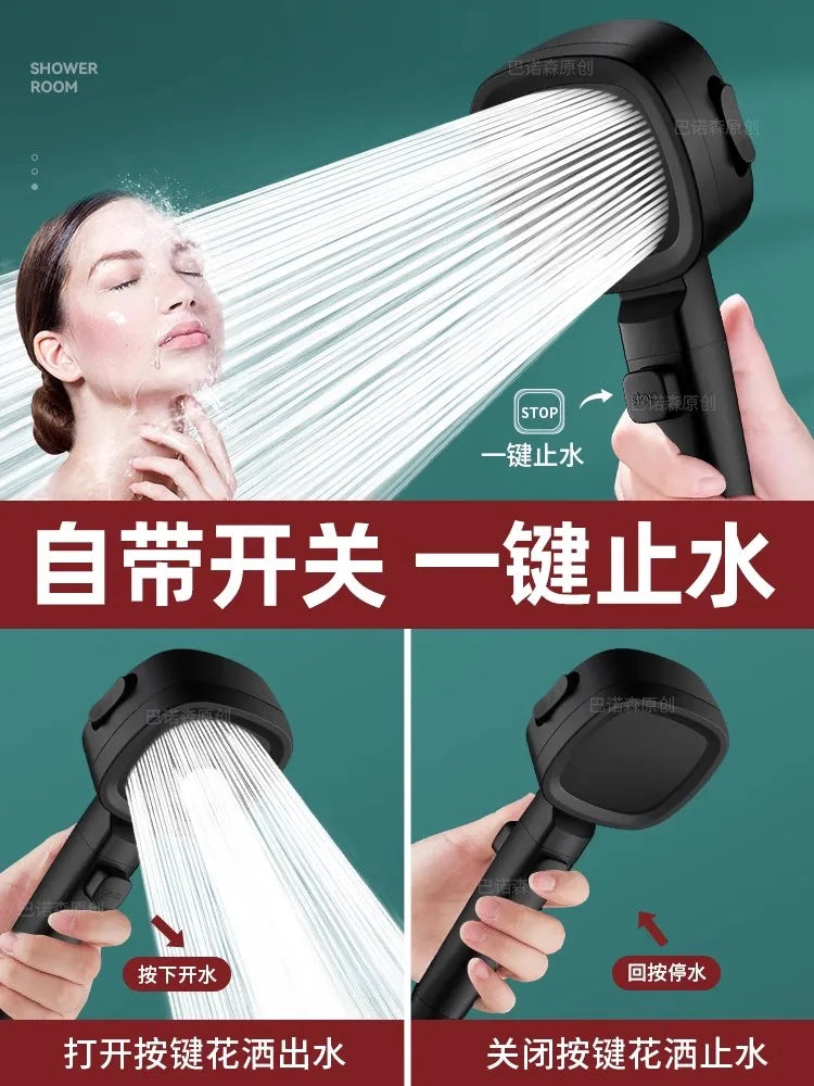 3-Mode High Pressure Water-Saving Handheld Shower Head