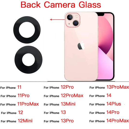 iPhone 11–14 Rear Camera Glass Lens Cover + 3M Sticker Camera Lens Replacement Oasis Select For iPhone 14ProMax