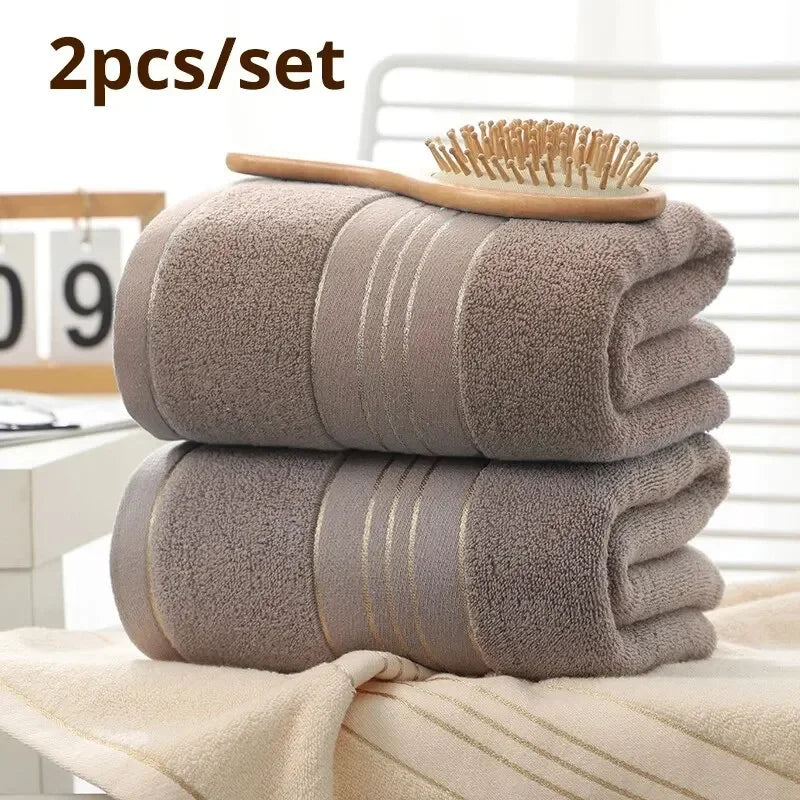 100% Cotton Embroidered Face Towels – Soft & Absorbent 2-Pack Cotton Face Towels Peaceful Pleasures Health and Wellness 2pcs Coffee 70x140cm 1pc