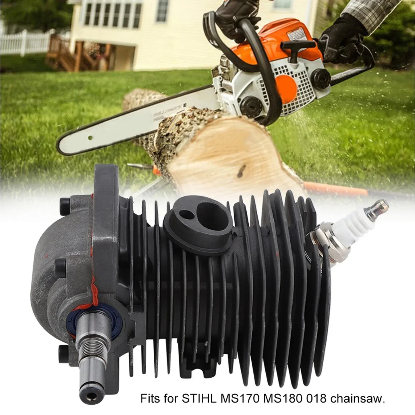 Cylinder Piston Crankshaft Engine Motor MS170 MS180 018 Chainsaw