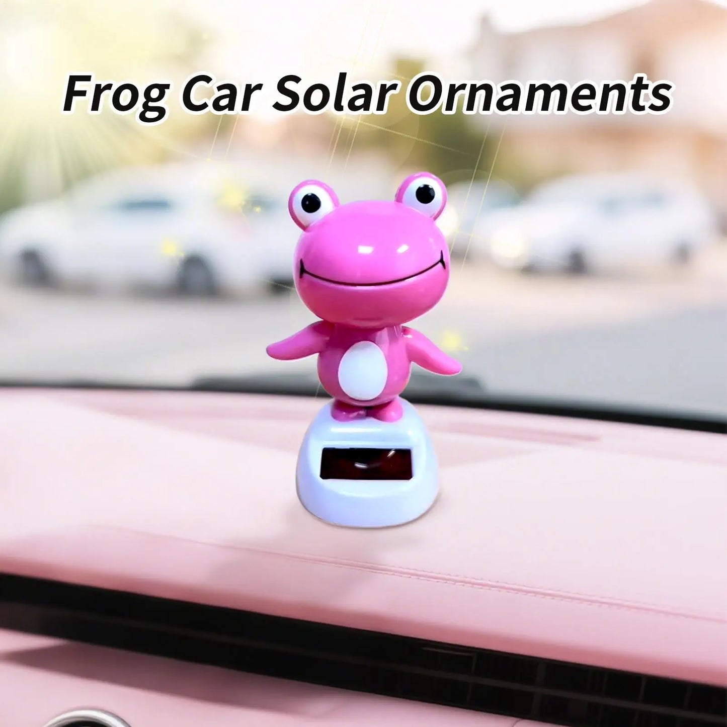 Solar Frog Car Dashboard Decoration – Bobbing Ornament for Auto