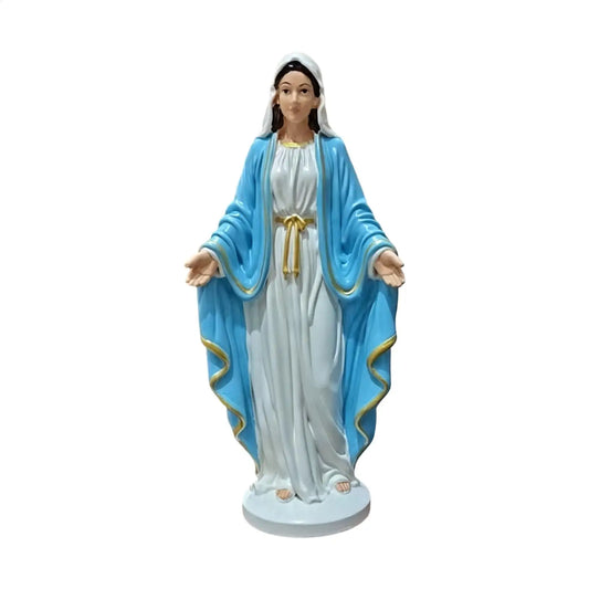 Virgin Mary Desktop Figurine | Catholic Religious Statue Decor Religious Figurine Peaceful Pleasures Health and Wellness single attribute