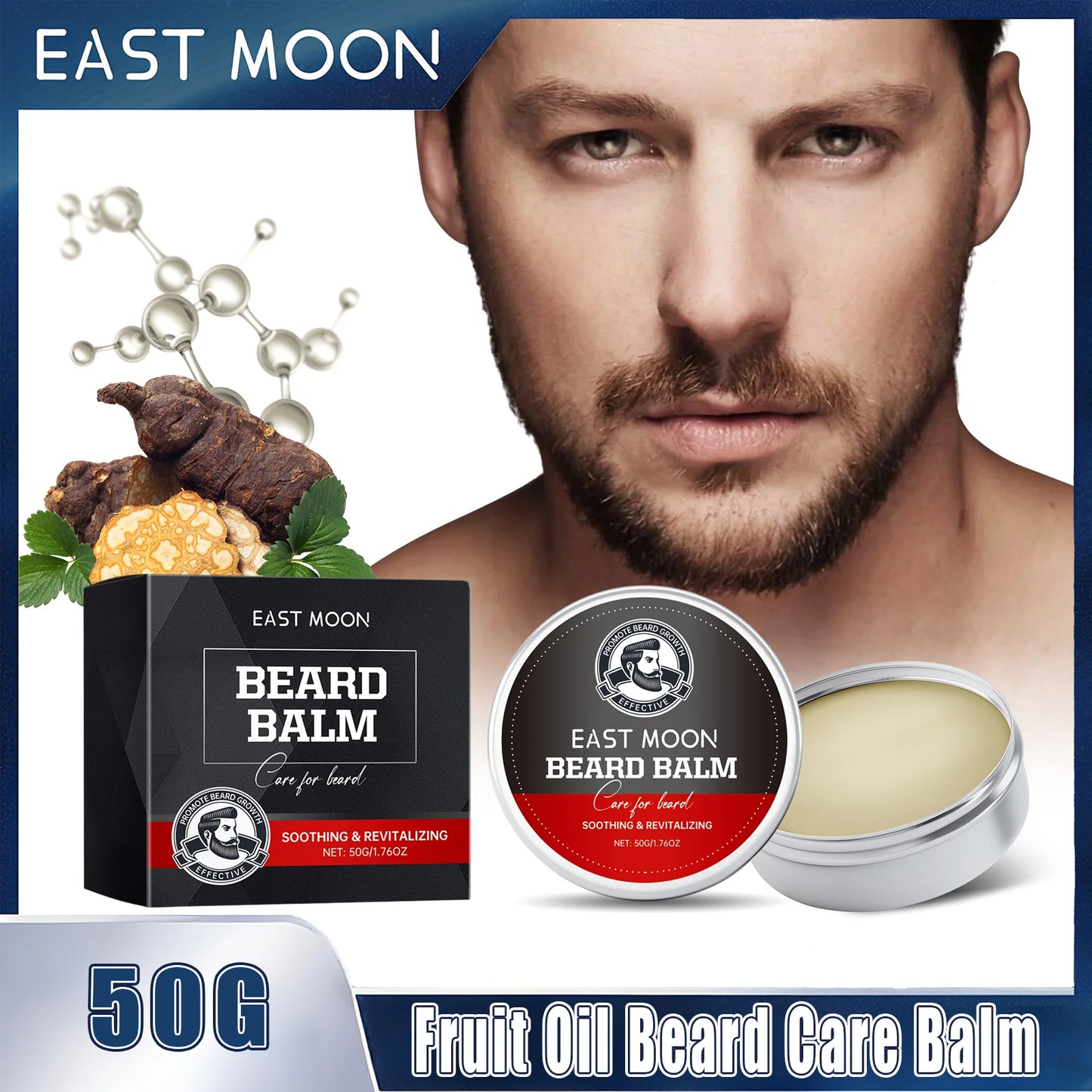 Coconut Oil Beard Balm – Softens Frizz & Moisturizes | 50g