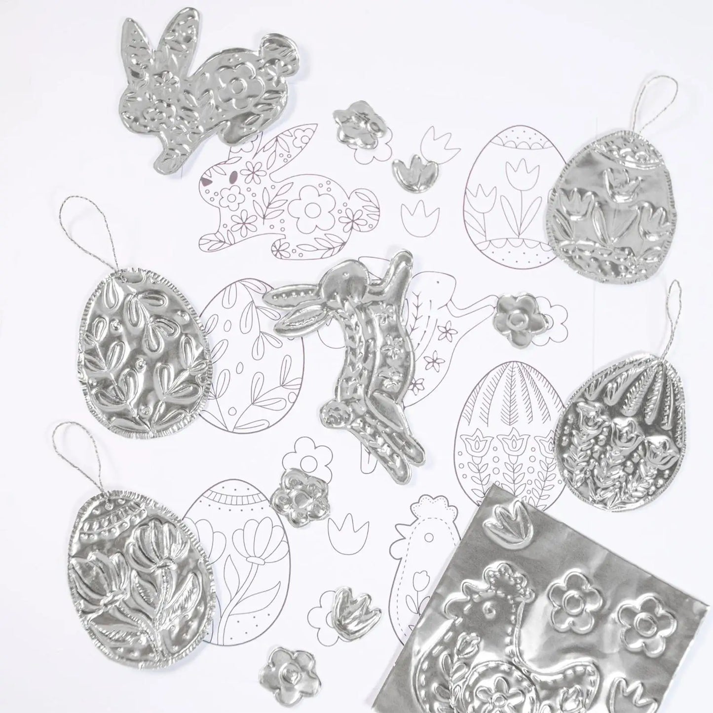 Easter Aluminum Foil Embossing Kit – Art Set for All Ages Foil Embossing Kit Peaceful Pleasures Health and Wellness
