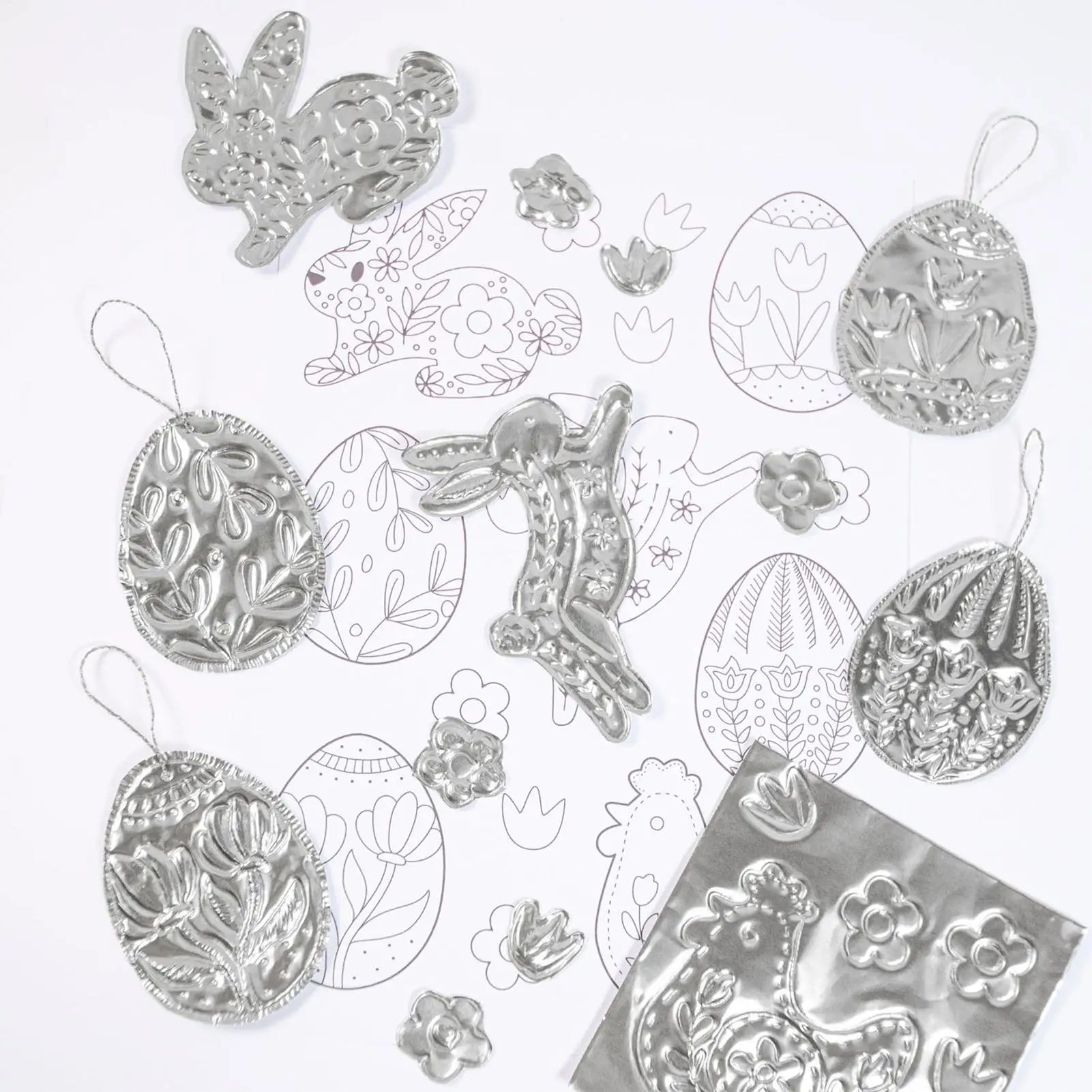Easter Aluminum Foil Embossing Kit – Art Set for All Ages Foil Embossing Kit Peaceful Pleasures Health and Wellness