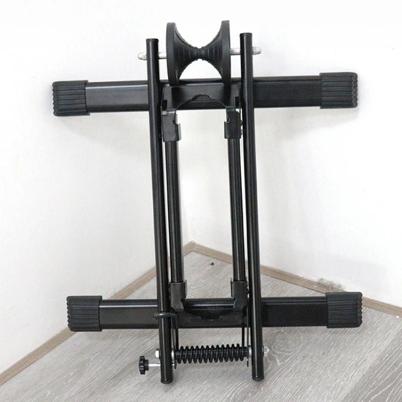 Folding Bike Parking & Repair Stand | Portable Mountain Bike Bike Repair Stand Peaceful Pleasures Health and Wellness black