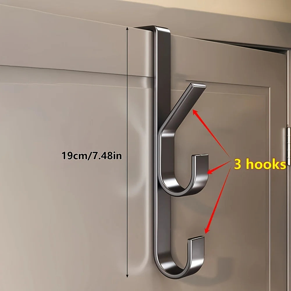 Easy Installation Door Hook-Strong Metal Coat Rack, Suitable for Clothes, Hats and Bags-Space Saving Design, Suitable for Bedroo Peaceful Pleasures Health and Wellness 3 hooks