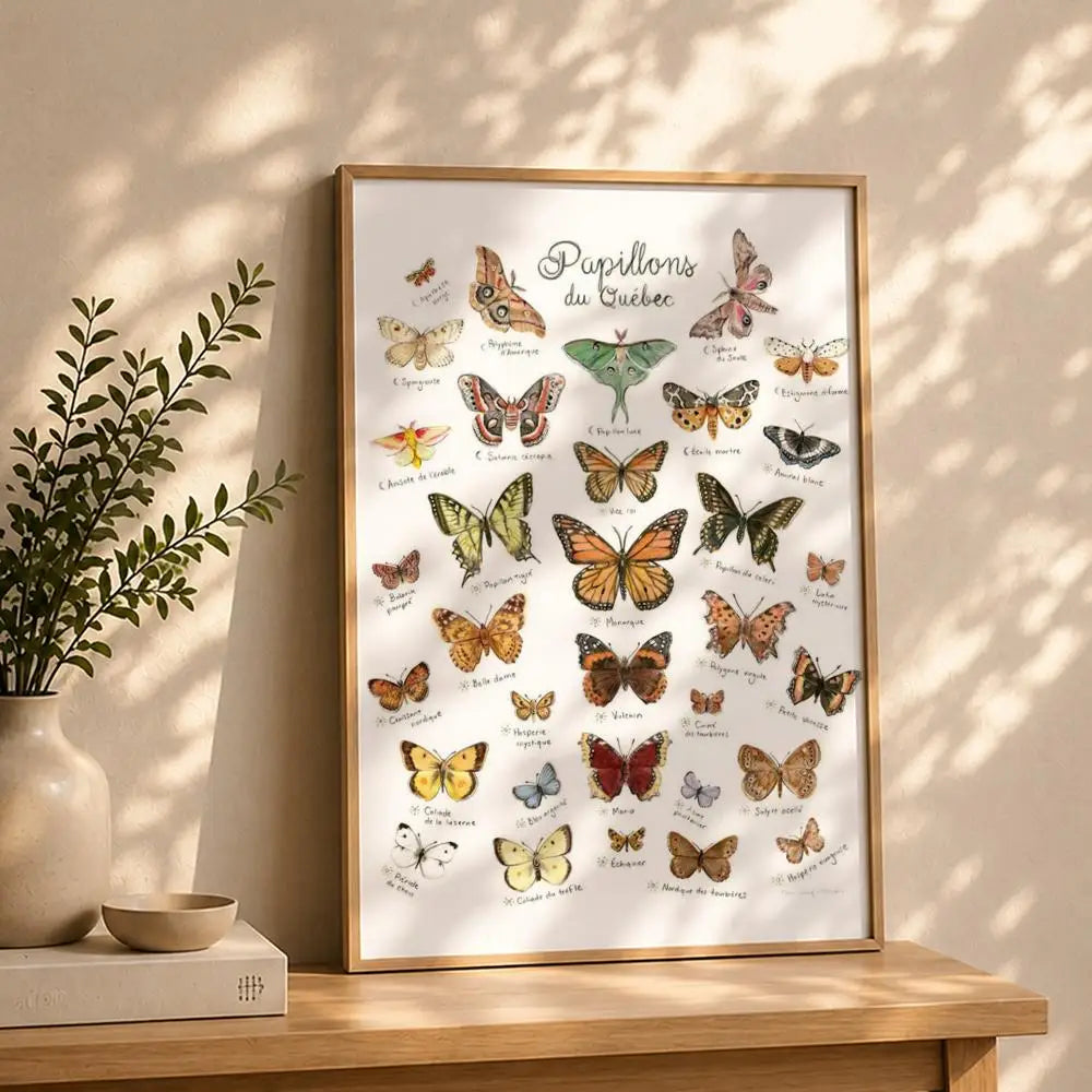 Butterfly HD Self-Adhesive Waterproof Wall Art Poster | Modern Wall Art Poster Peaceful Pleasures Health and Wellness White4 21X30cmNoframe