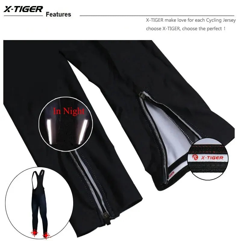 X-TIGER Winter Thermal Cycling Bib Pants – 5D Gel Pad Men's