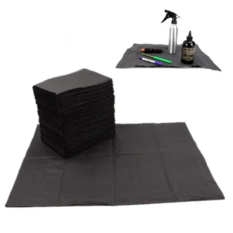 Disposable Waterproof Bibs & Table Covers 125 Pcs | Black