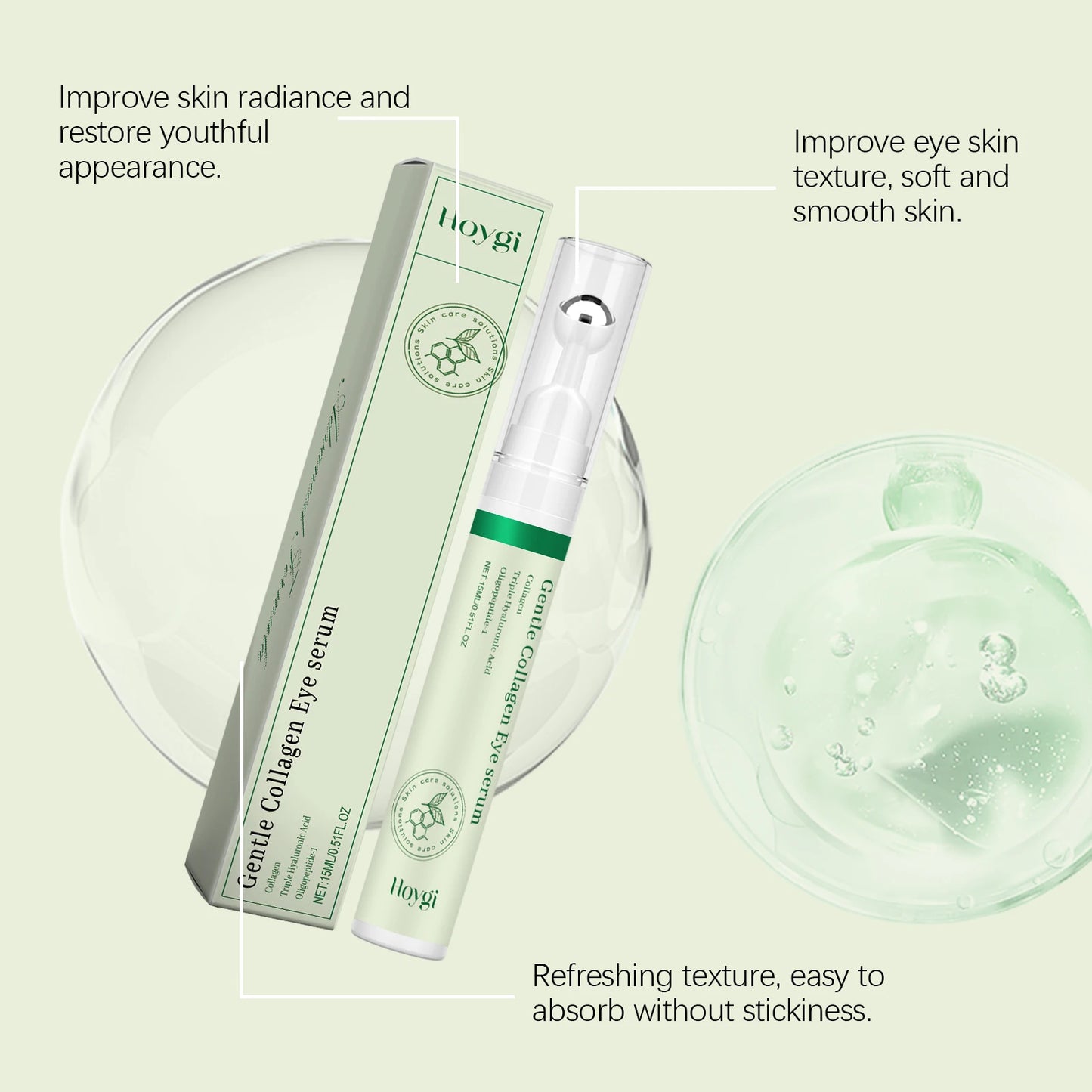 Hoygi Collagen Eye Serum – Dark Circles & Puffiness Roller