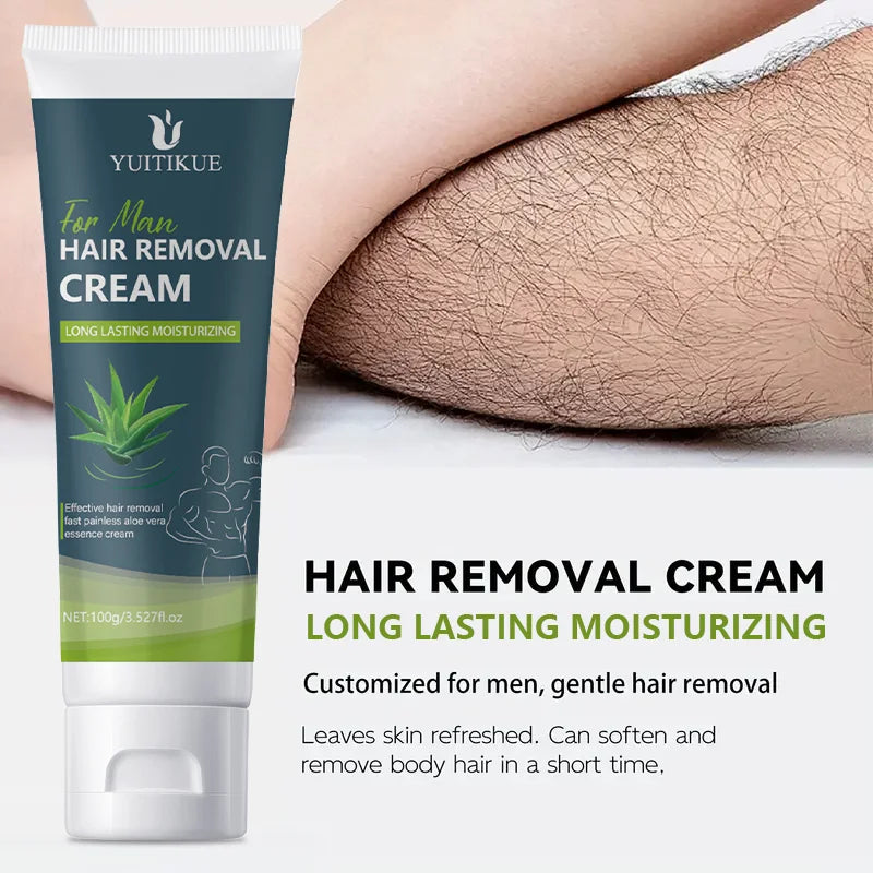 Men's Hair Removal Cream 100g | Sensitive Skin, All Body Hair Removal Cream Peaceful Pleasures Health and Wellness