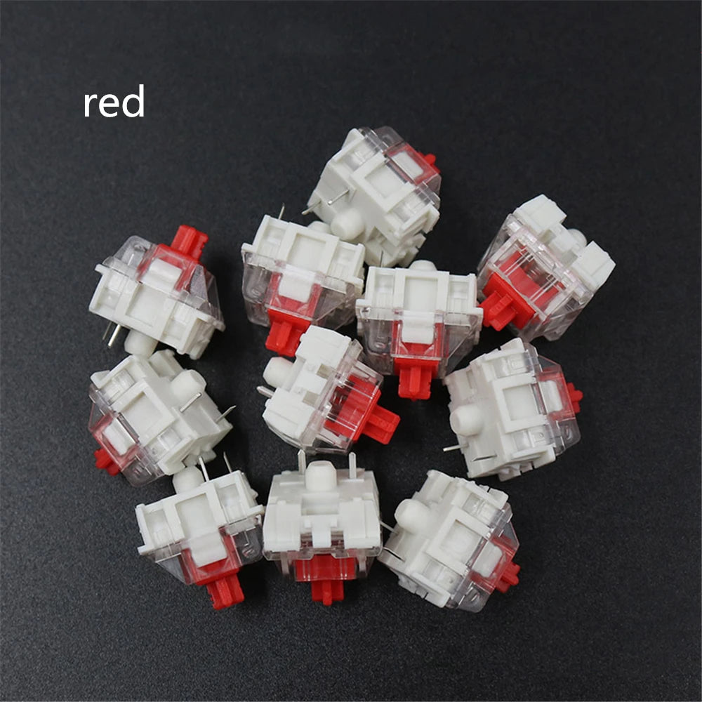 100PCS Mechanical Keyboard Black Blue Brown Red Key Switch For CIY Sockets SMD 3pin Thin Pins Compatible With MX Switch Peaceful Pleasures Health and Wellness Red