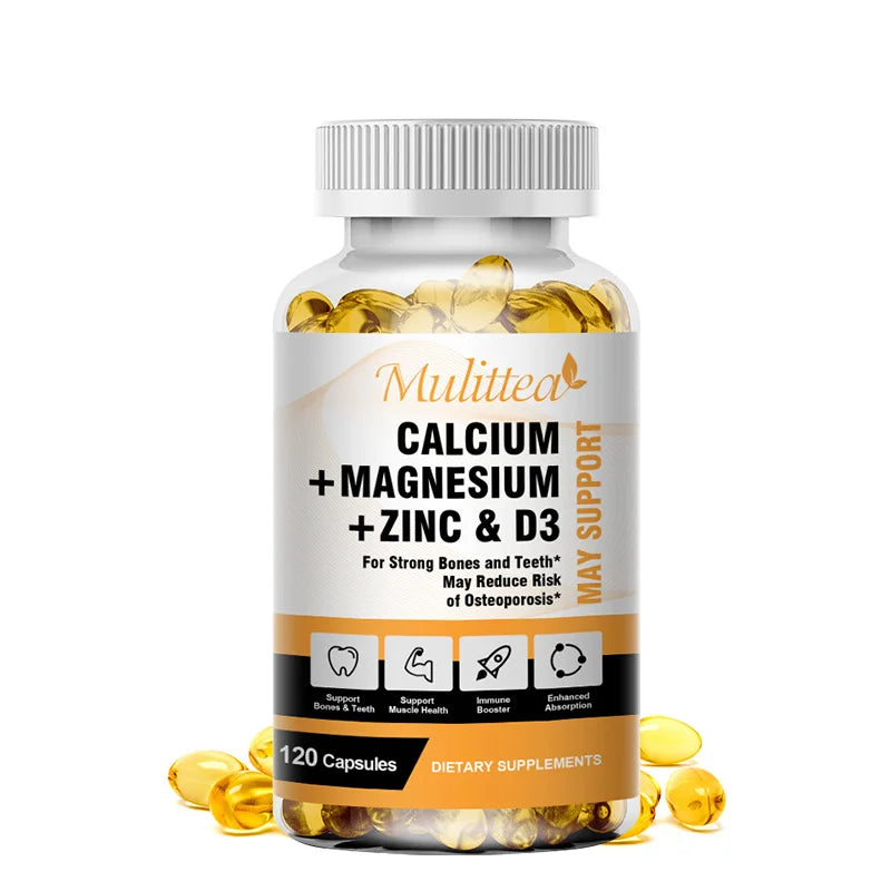 Mulittea Calcium Magnesium Zinc + Vitamin D3 Capsules – Bone & Immune Dietary Supplements Peaceful Pleasures Health and Wellness