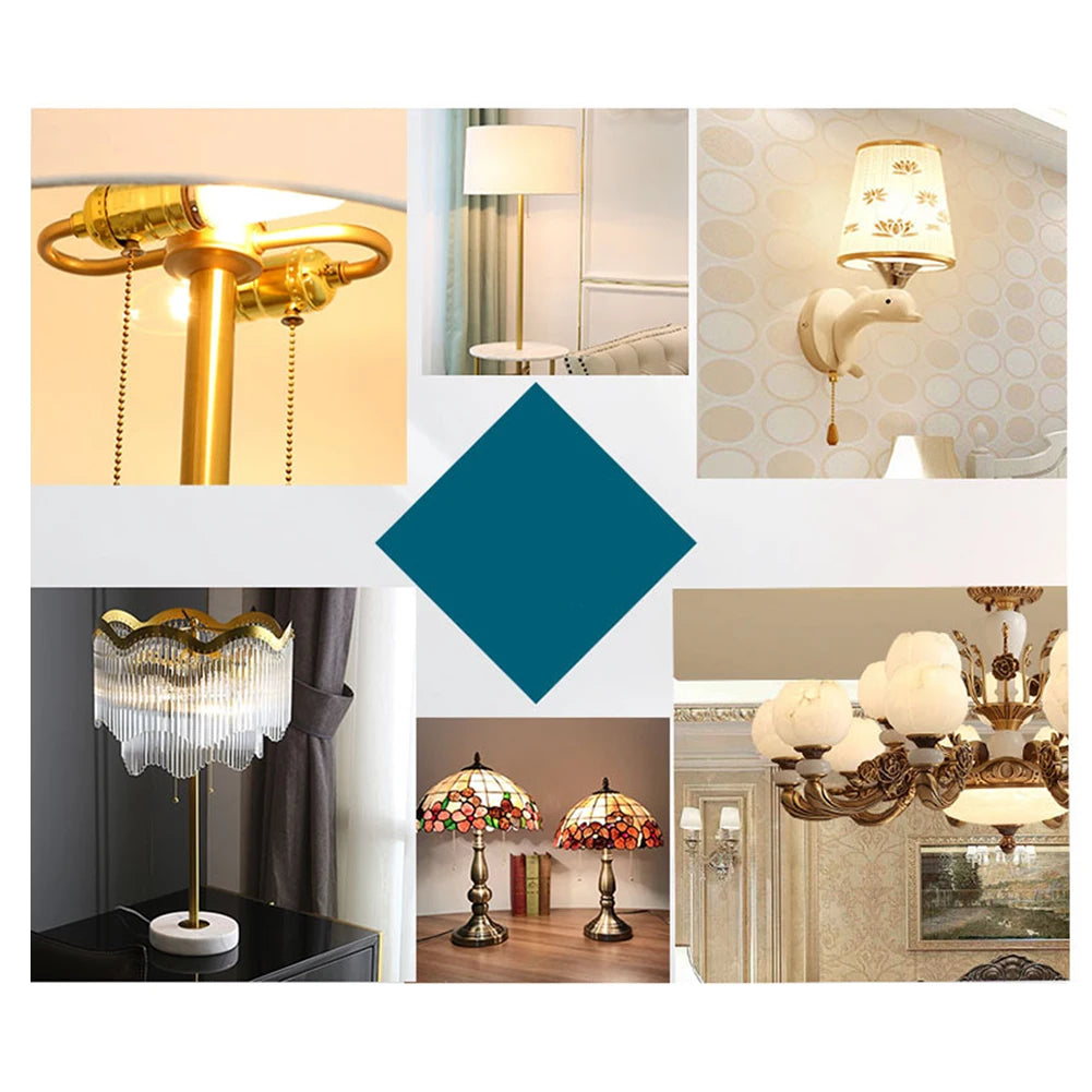 Pull Cord Wall Light Switch Rotating Alloy Table Lamp Floor-lamp