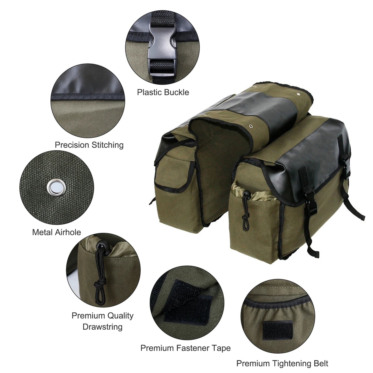 Motorcycle Canvas Saddle Bag – Large Capacity Waterproof Panniers