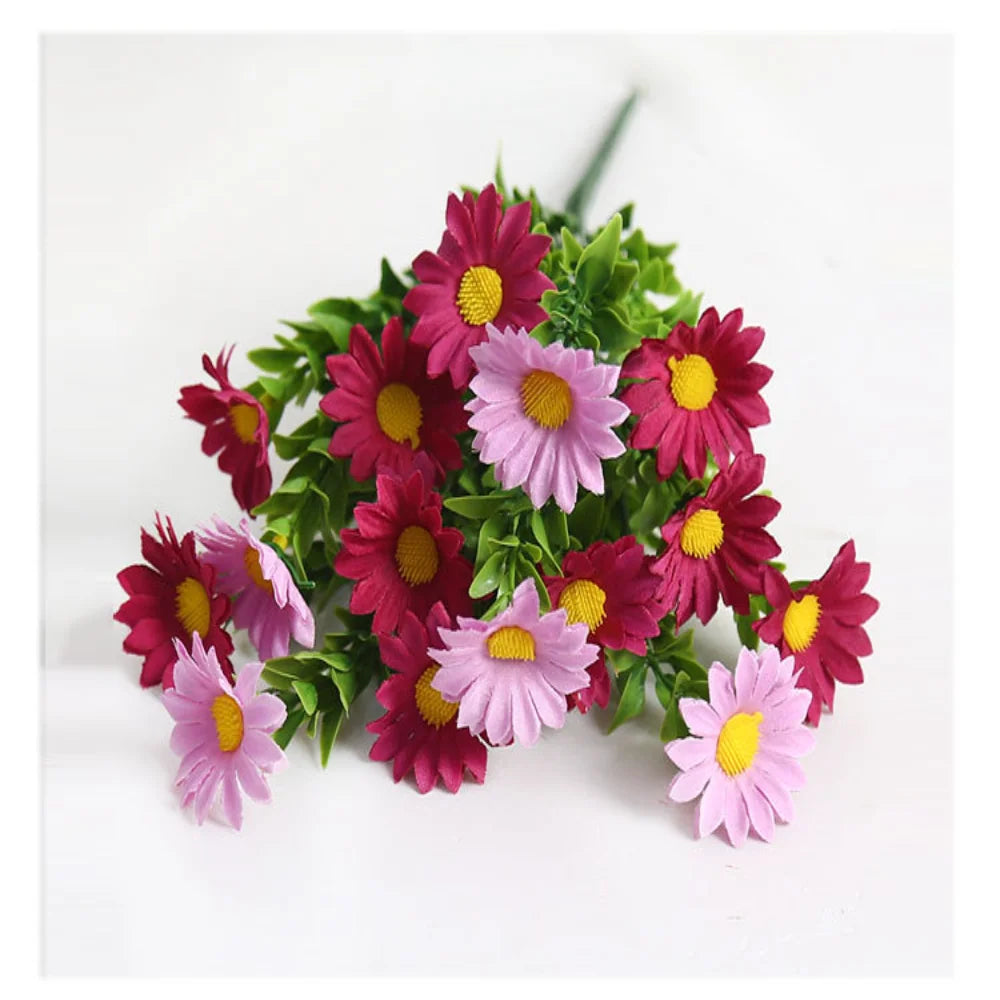 15-Head Faux Silk Daisy Bouquet | Wedding & Home Decor