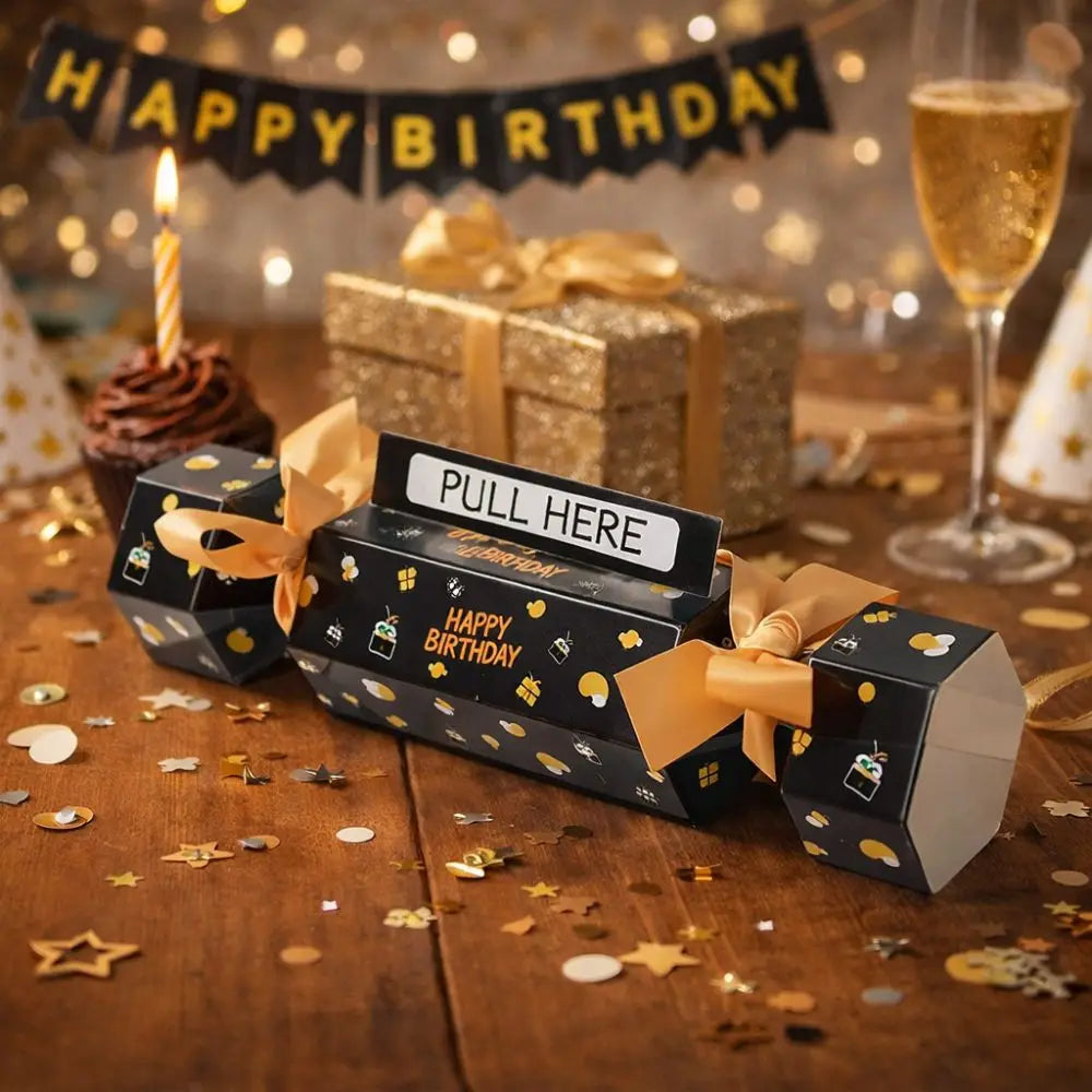 Black Gold Candy Pull Money Box – Fun Birthday Party Gift