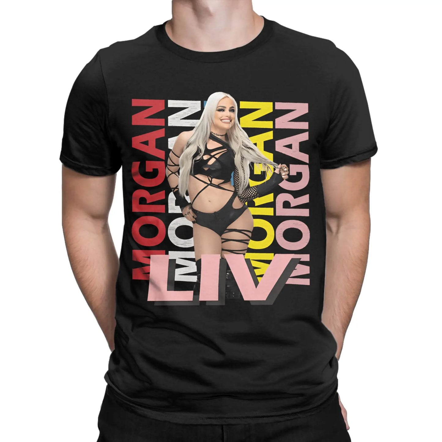 Liv Morgan T Shirt Men 100% Cotton Funny T-Shirts O Neck REVENGE Tee Shirt Short Sleeve Clothes Plus Size Peaceful Pleasures Health and Wellness