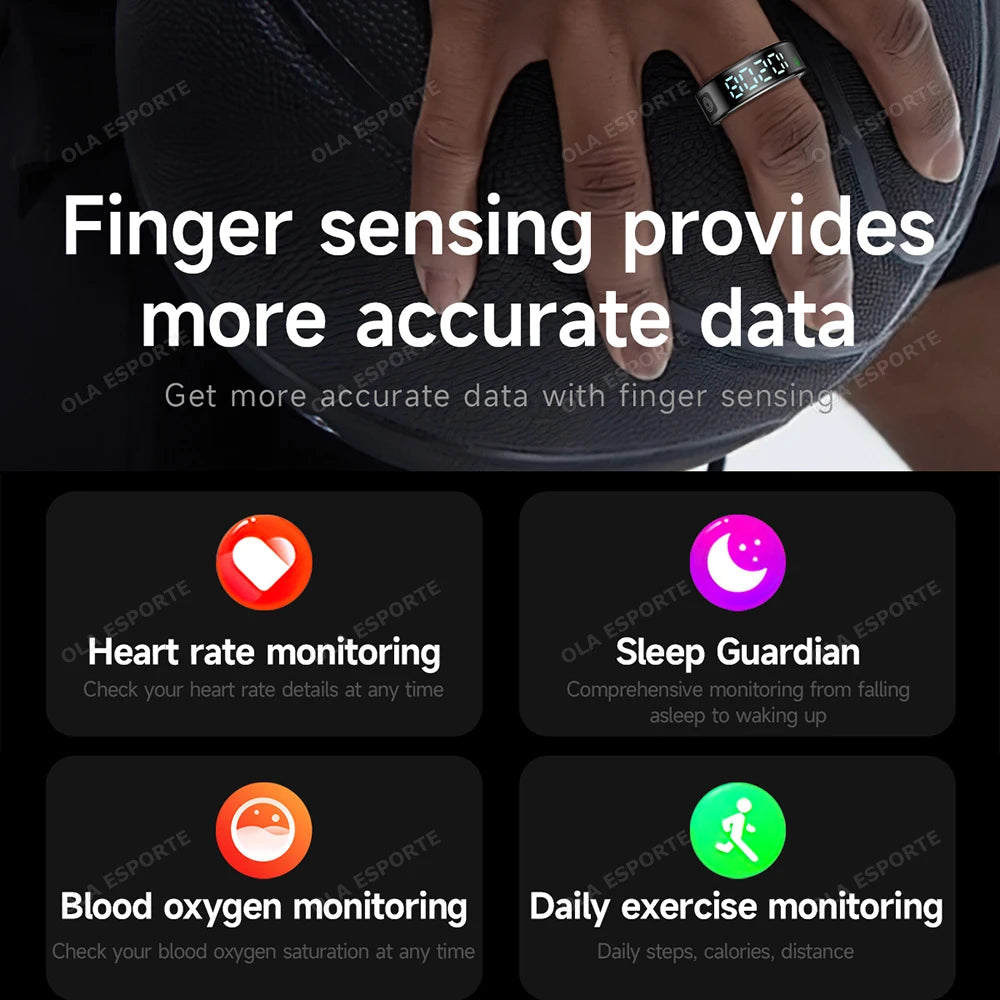 2026 Smart Ring with Display Screen and Touch, Wireless Charging, Health Manager, 5 ATM Waterproof For Men Women Rings R12 R11 Peaceful Pleasures Health and Wellness