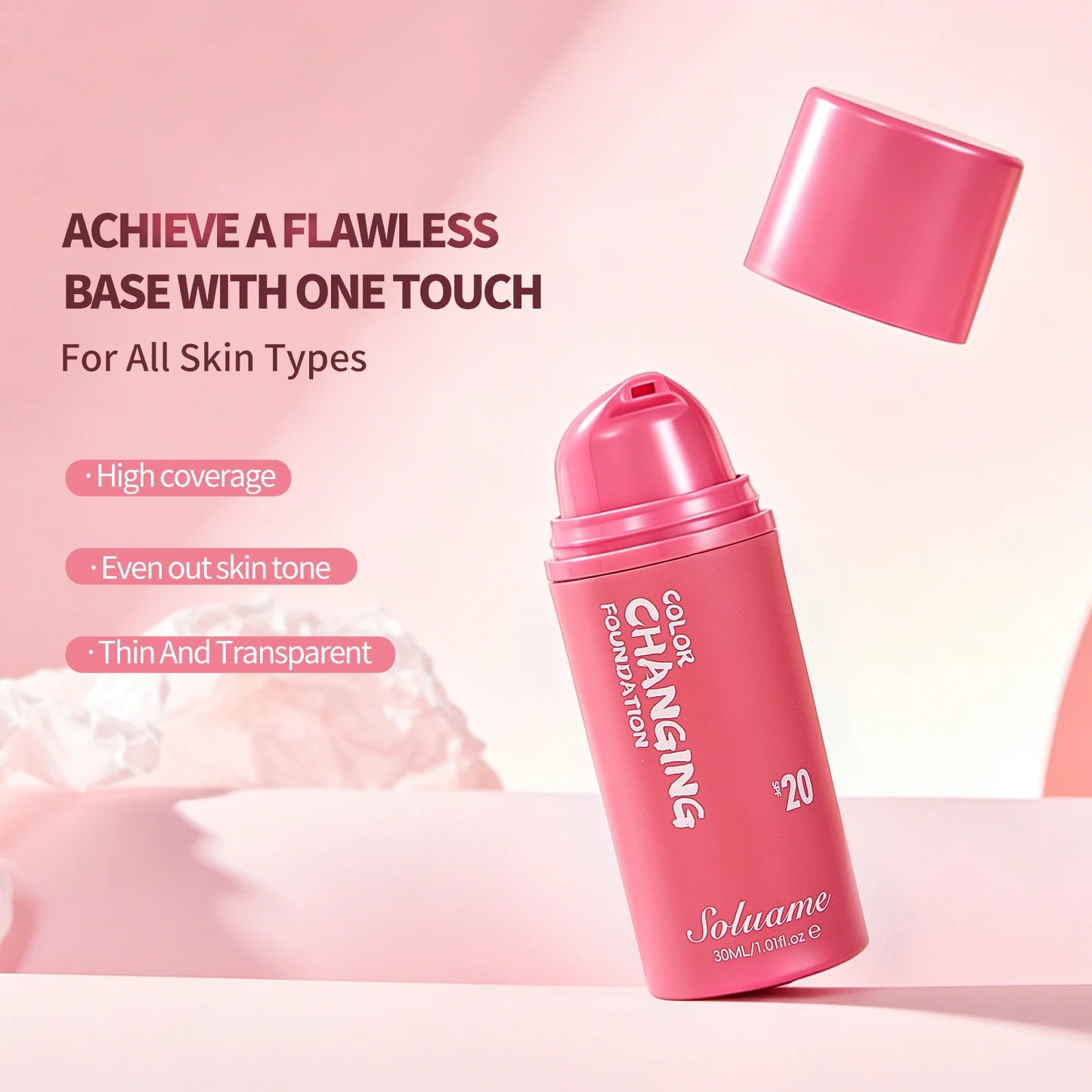 Color Changing Foundation SPF 20 | Self-Adjusting Coverage Peaceful Pleasures Health and Wellness