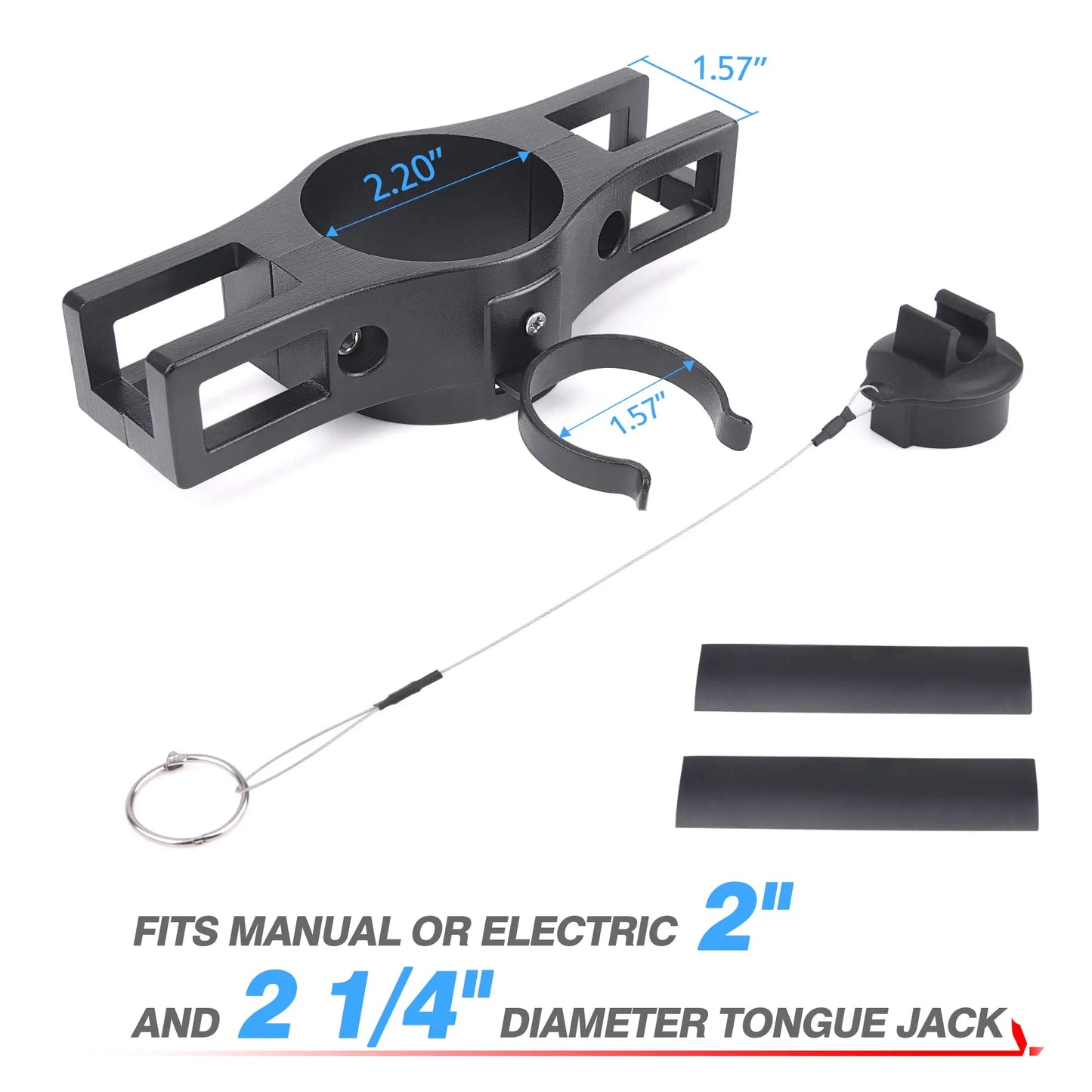 Aluminum Front Trailer Jack Chain Bracket One-piece 7-Pin Plug Mount