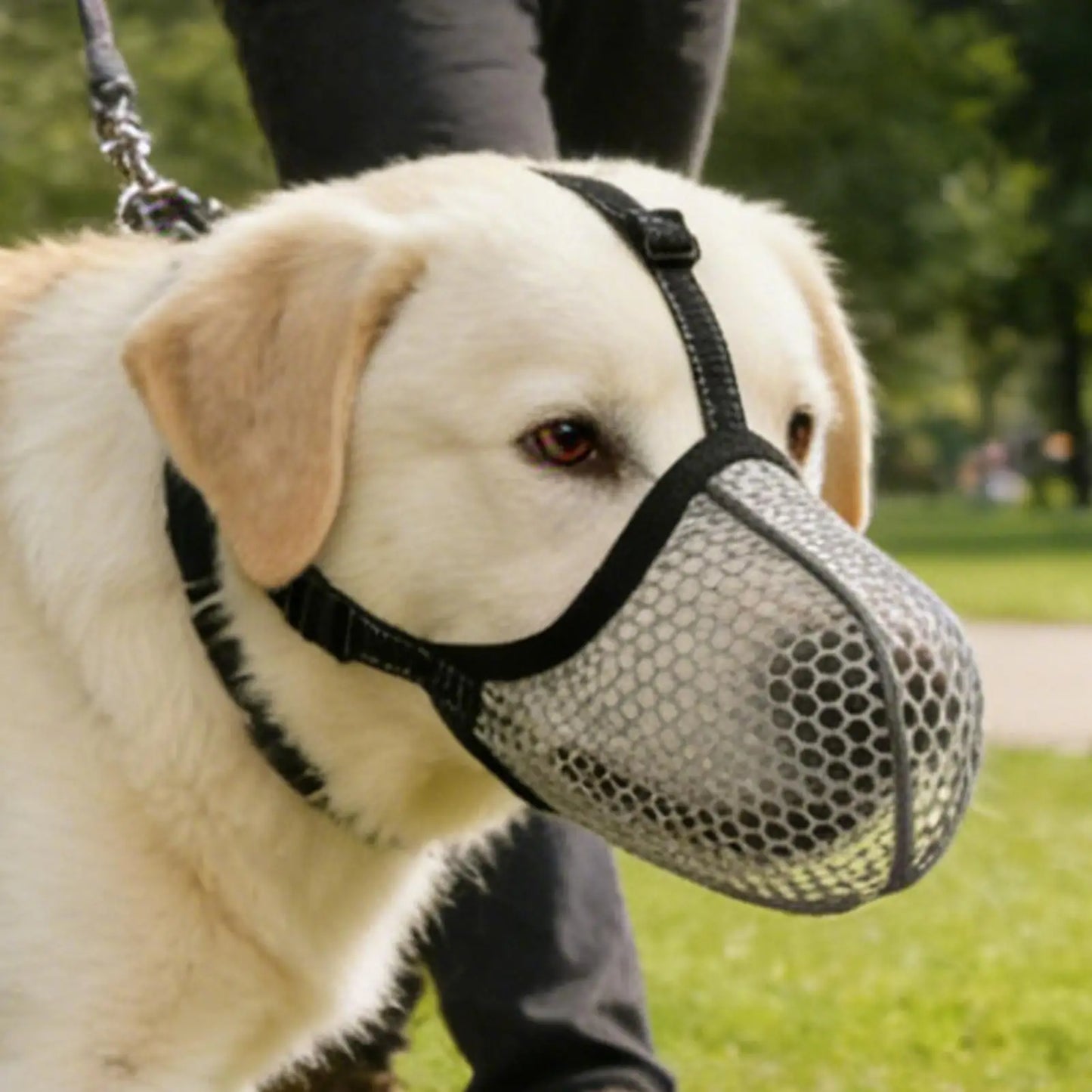 Breathable Mesh Dog Muzzle – Reflective, Adjustable S/M/L