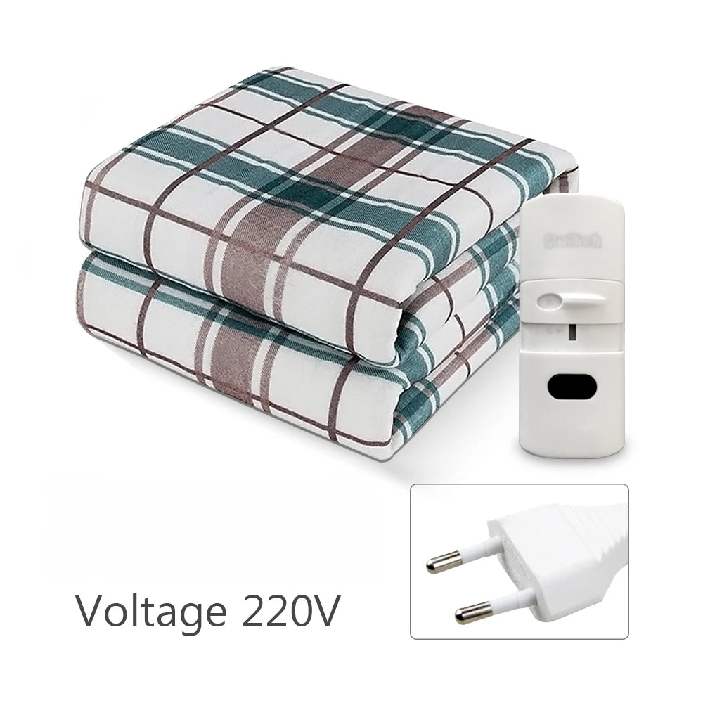 110/220V Electric Blanket Thicker Heaters Home Bed Sheet Thermal Mat 3 Size Winter Home Thermostat Double Body Warmer Pads Peaceful Pleasures Health and Wellness EU Plug 70x150cm