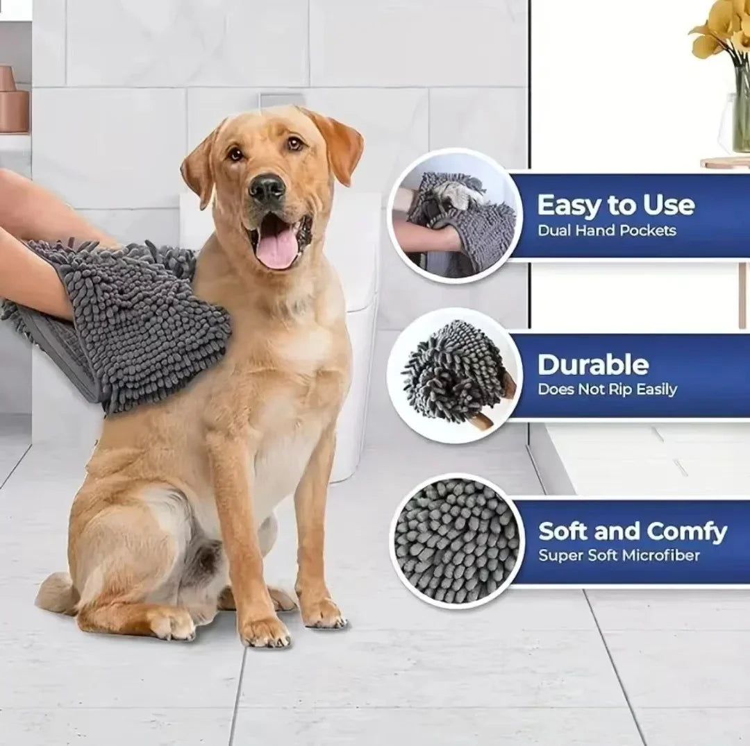 Super Absorbent Quick-Dry Pet Bath Towel for Dogs & Cats